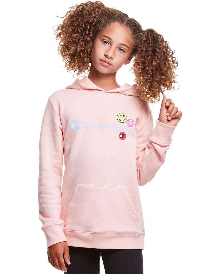 Champion Hoodie Meisjes - Koraal - Fleece Smiley Face ( 487651-OME )